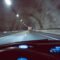 apturing a driver’s point of view moving through a highway tunnel
